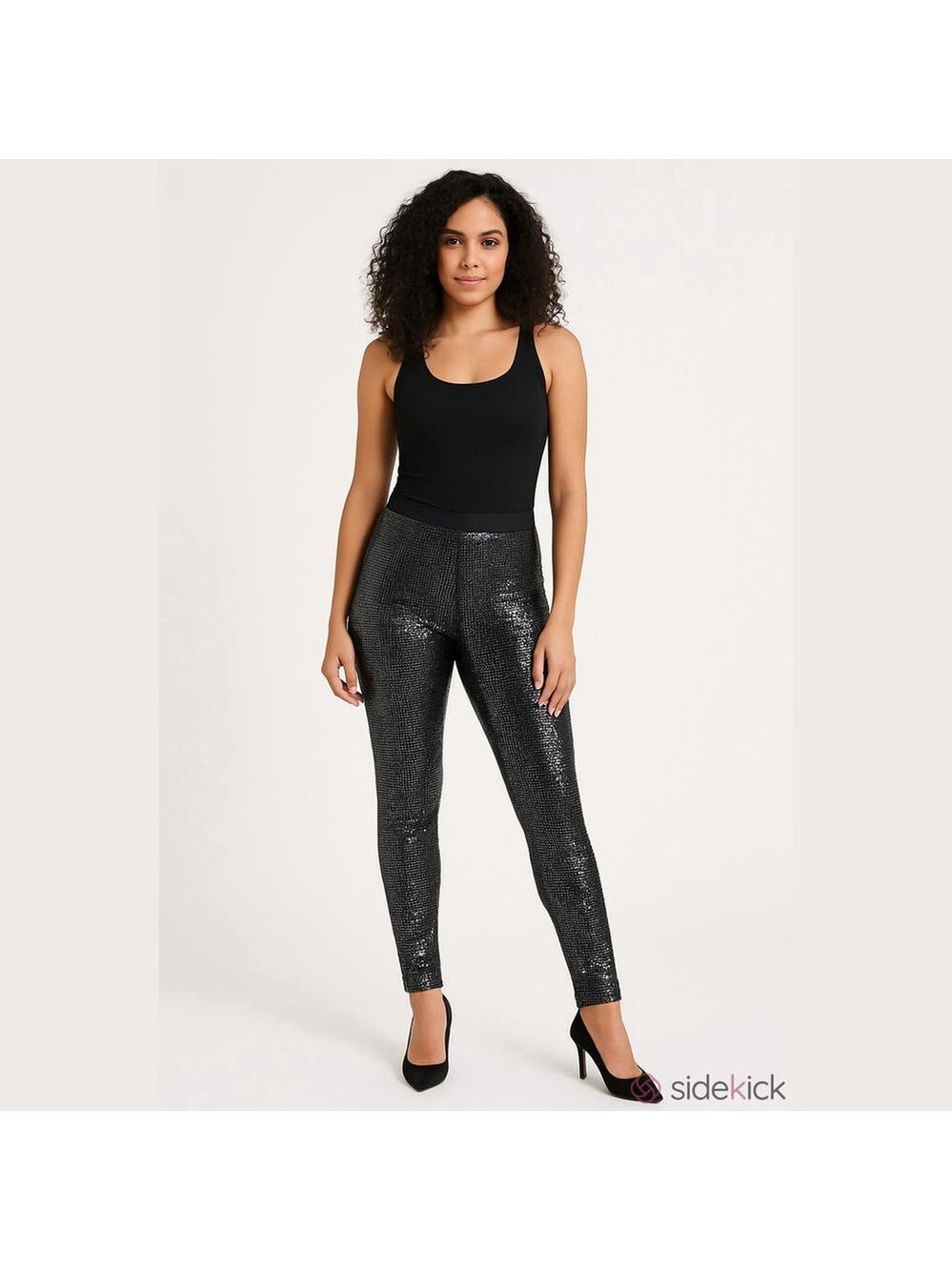 Isabel Marant Joshua Metallic Black Leggings FR 34 US 2 4